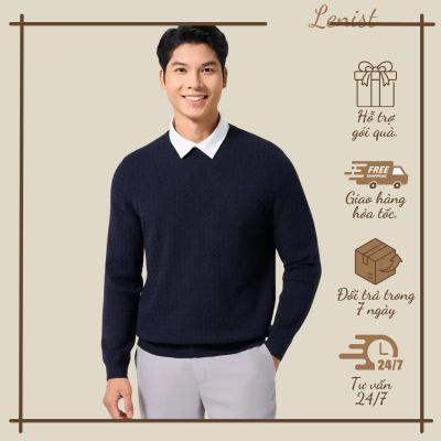 Áo Len Regular Cổ Tròn Vặn Thừng