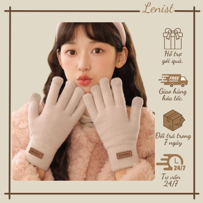 Găng Tay Len Dệt Kim Mùa Đông Dầy Ấm Áp, Phù Hợp Cho Học Sinh Và Người Đi Xe Đạp