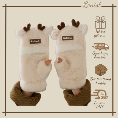 Bao tay - găng tay hở ngón dệt kim mềm mịn sừng hươu đáng yêu