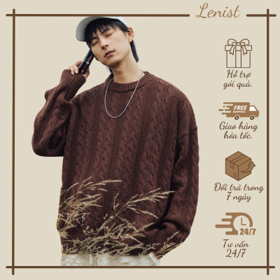 Áo len nam Sợi to chất dày Fom dáng rộng Hàn Quốc hàng đẹp - LEG