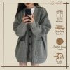 Áo Khoác Nữ, Áo Cadigan Len QC Form rộng Chất Len Dày (Grey)