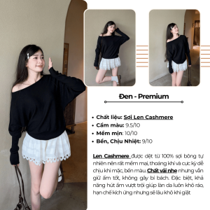 Áo len nữ trễ vai Hàn Quốc họa tiết tinh tế, dịu dàng