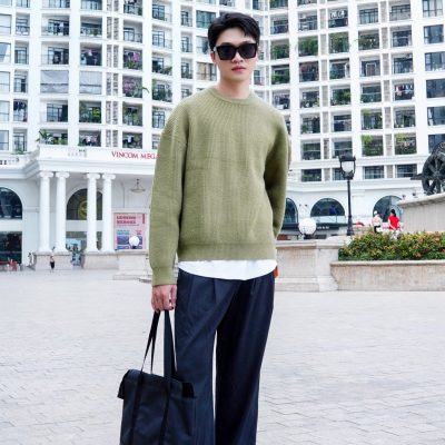 Áo Len Đan FORM SIÊU TO Oversize nam cổ tròn, chất len cực dày dặn