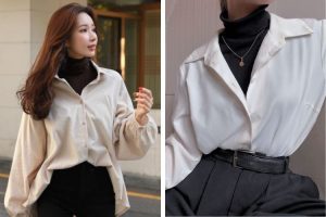 áo len cổ lọ phối với gì