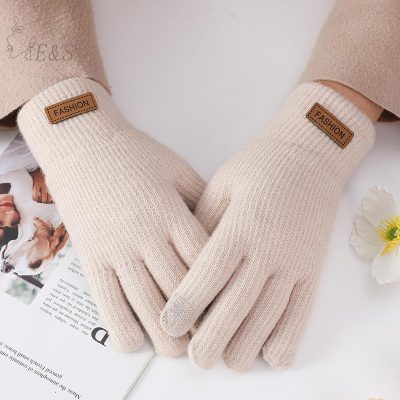 Găng Tay Len Dệt Kim Mùa Đông Dầy Ấm Áp, Phù Hợp Cho Học Sinh Và Người Đi Xe Đạp