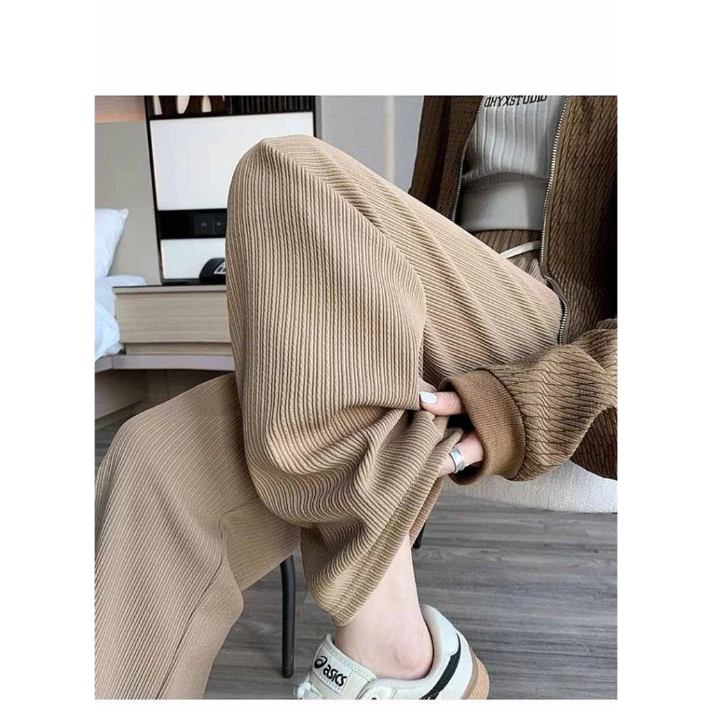 QUẦN LEN TĂM ỐNG SUÔNG siêu hack dáng , Quần dài nỉ jogger nam nữ cạp chun ống rộng có dây rút chỉnh eo